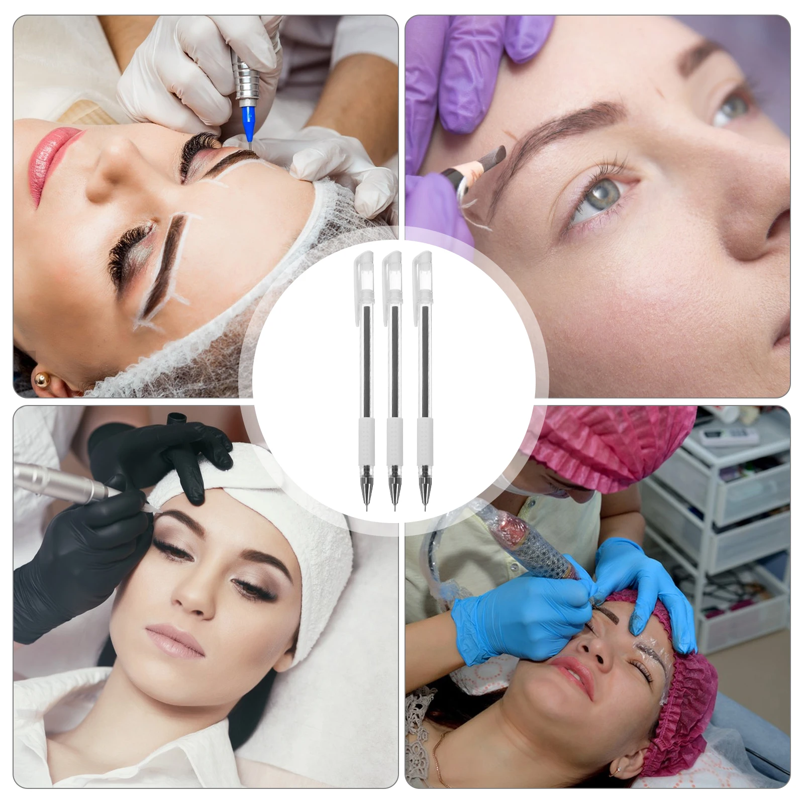 

3 Pcs Marker Pen Waterproof Marking Miss Slim Plastic Tattoos Position Eyebrow Permanent Mapping