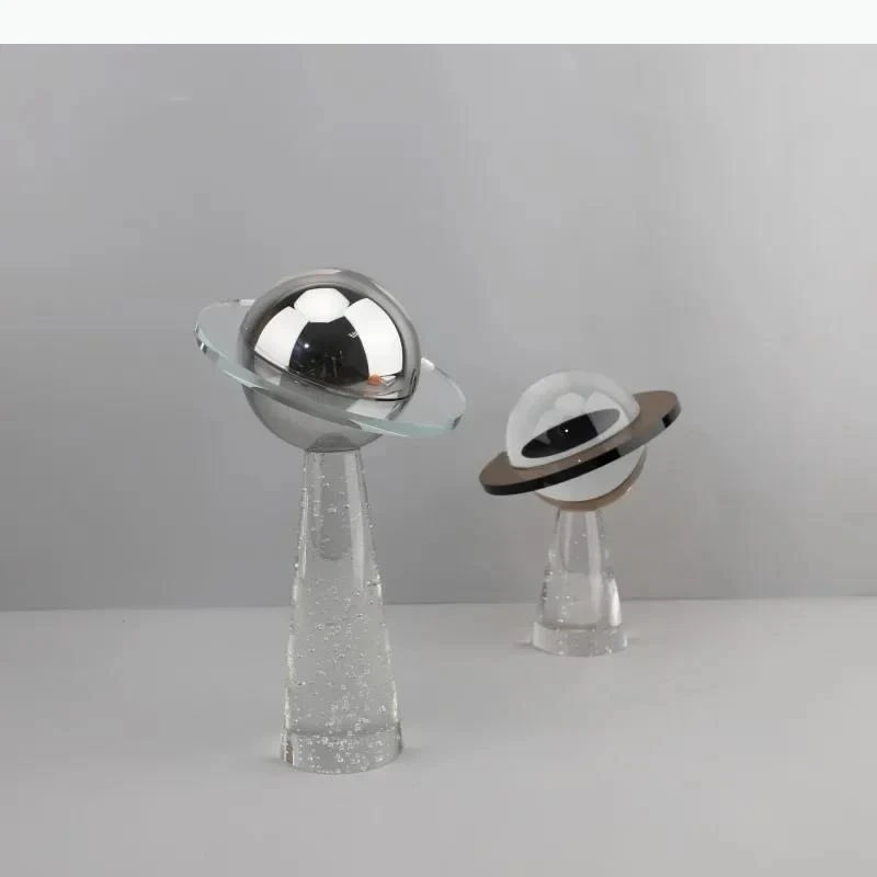 شفافة فقاعة كوكب تمثال مكتب الديكور هندسية خاتم نجمة النحت الحلي غرفة الديكور الجمالي