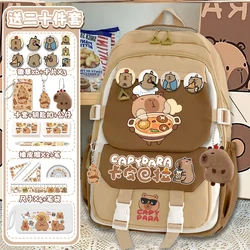 2024 salary kapibara school backpack for girls junior high students grade 3-6 cartoon children high-capacity backpack