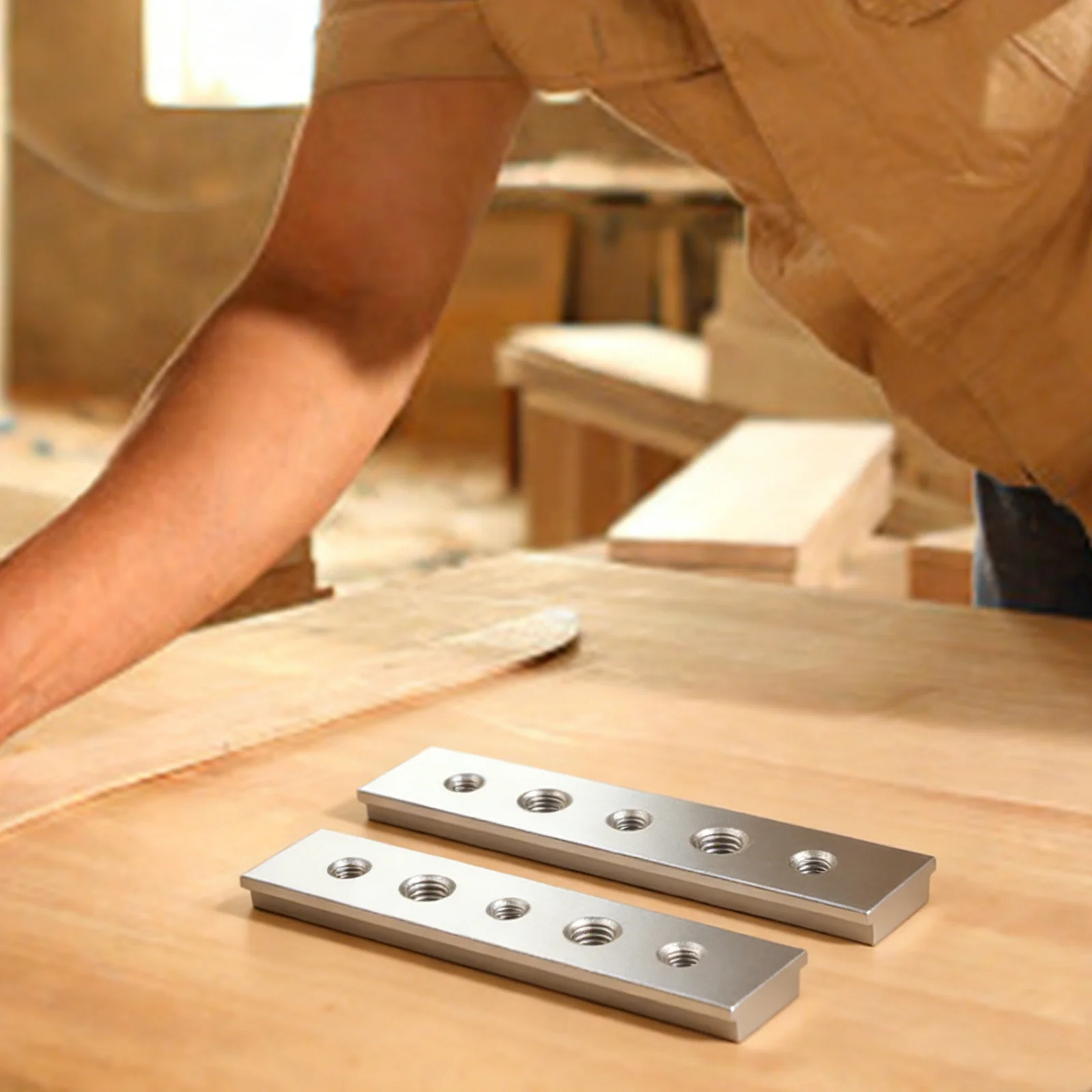 Set of 2 T Track Sliders in Aluminum Alloy Designed for Woodworking Tables Table Saws Workbenches and Milling Tables