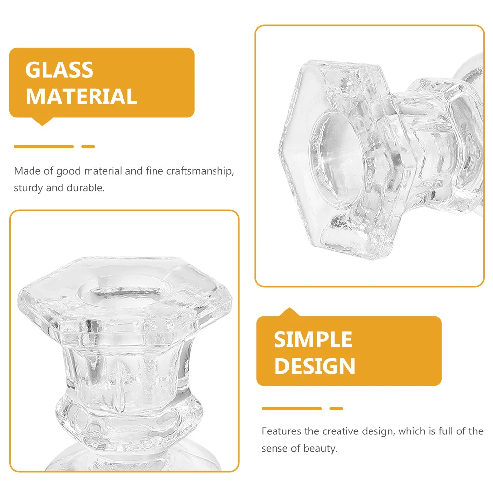 

Hex Rod Glass Candleholder Decorative Romantic Style Stand Wedding Dinner Decor Glass Candlestick Unique Candlestick