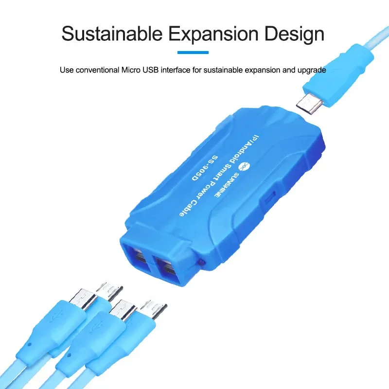 SUNSHINE SS-905D V10.0  Smart Boot Line for IOS 6-16 ProMax Android Damage-free Battery 3-wire Boot DC Power Supply Cable