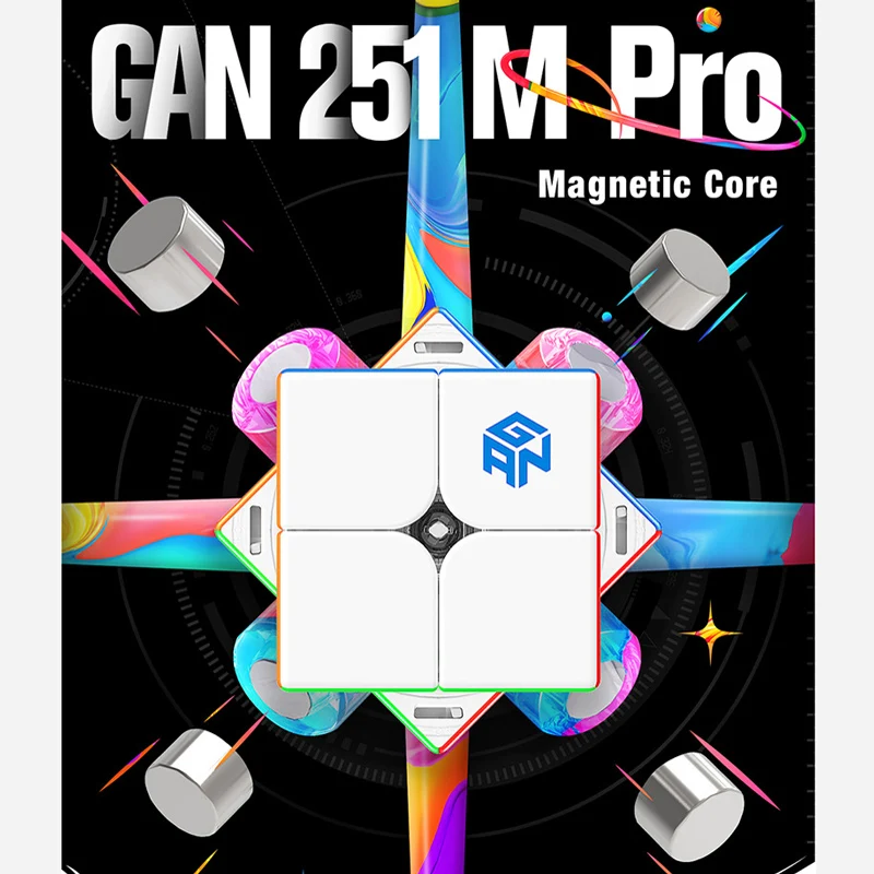 GAN 251M Gan251 M Pro Magnetic Magic Cube Speed Puzzle 2×2 Professional 2x2 Children\'s Toy (Gan251 V2 No Magnetic) Cubo Magico