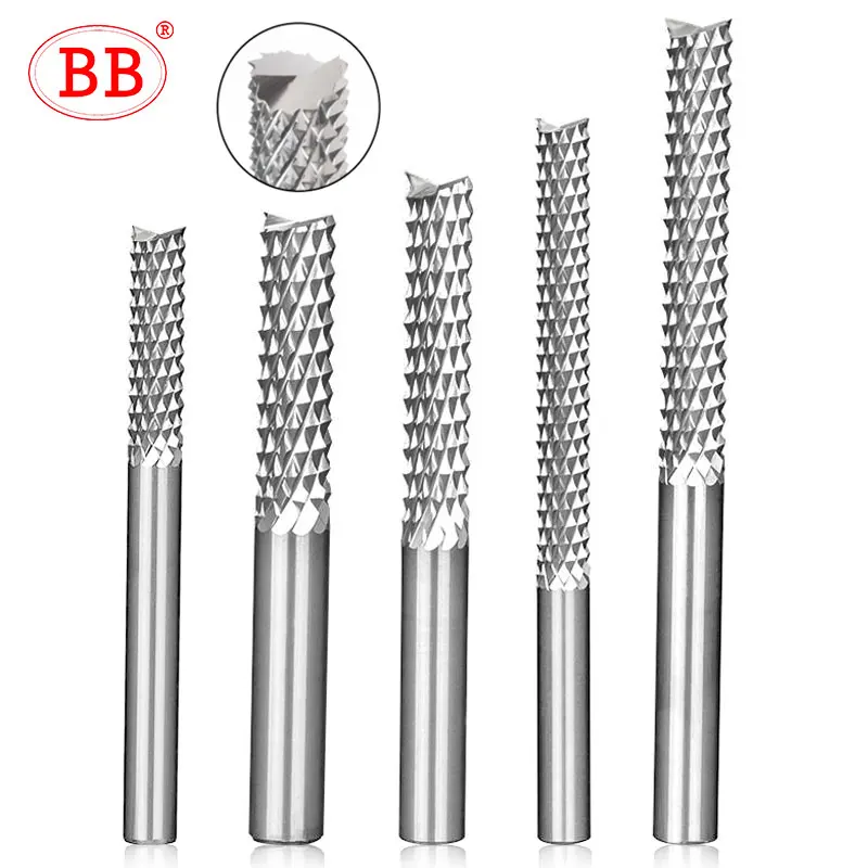 BB Corn End Mill CNC DIY Cutting Tool Solid Carbide Engraving Router Bits PCB Bakelite Fiberglass 3.175 4 6 8 10 Shank Diameter