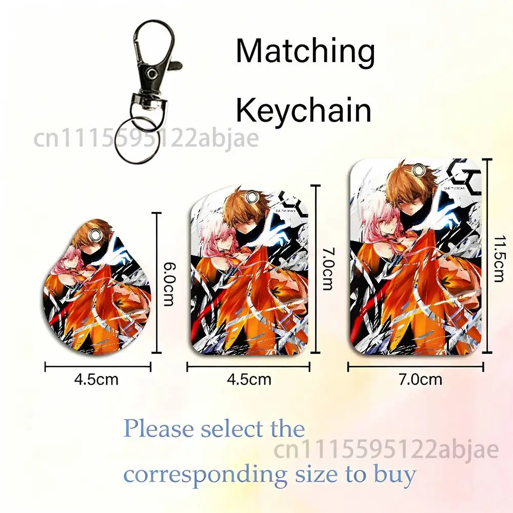 G-Guilty Crown Card Case Leather Card Holder Keychain Key Ring Transportation Card Case With Lanyard view 3