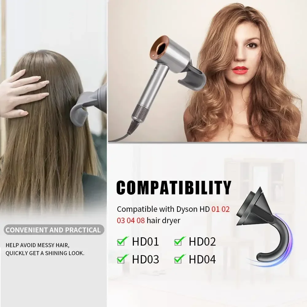 لمجفف الشعر دايسون الأسرع من الصوت متوافق مع فوهة مضادة للاعوجاج HD01، HD02، HD03، HD04، HD08، HD15