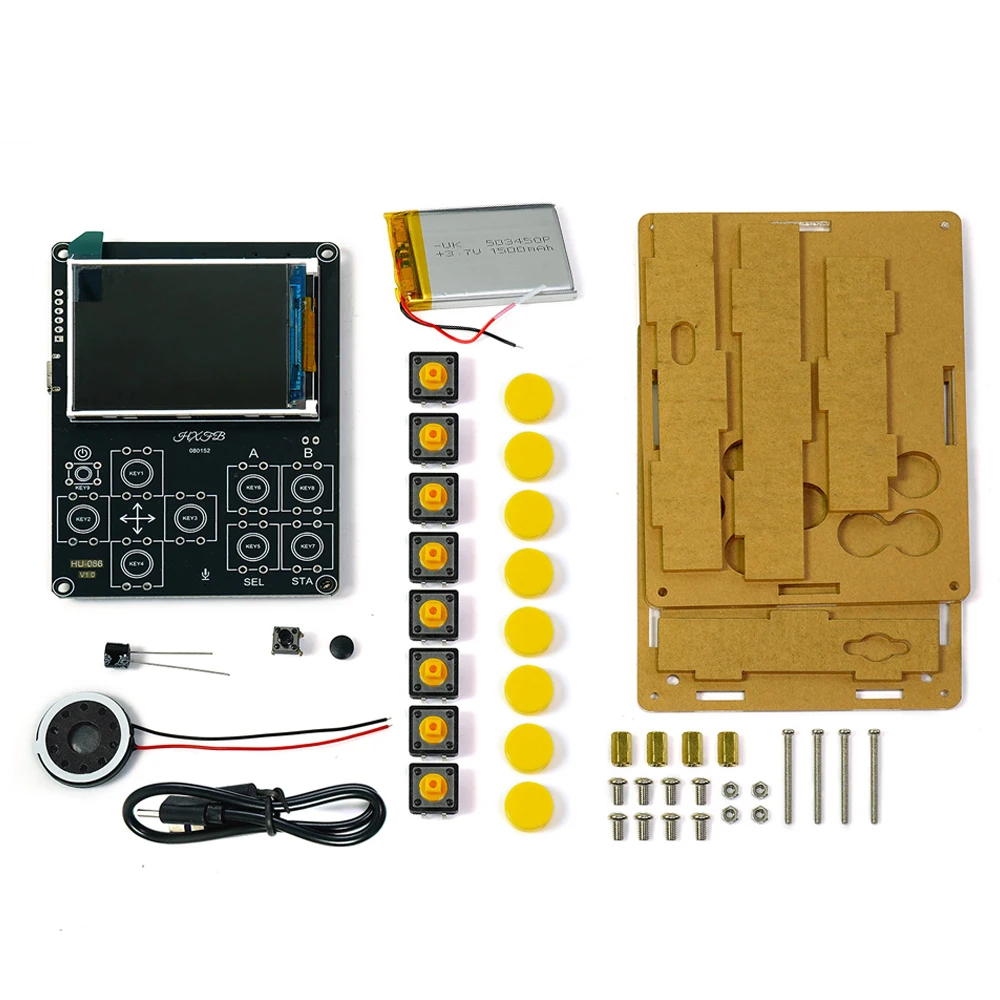 Handheld DIY Kit-gameconsole met Xiaozhi AI Voice Dialogue Ingebouwde 25-klassieke games Weerklok Muziekspectrum Elektronisch