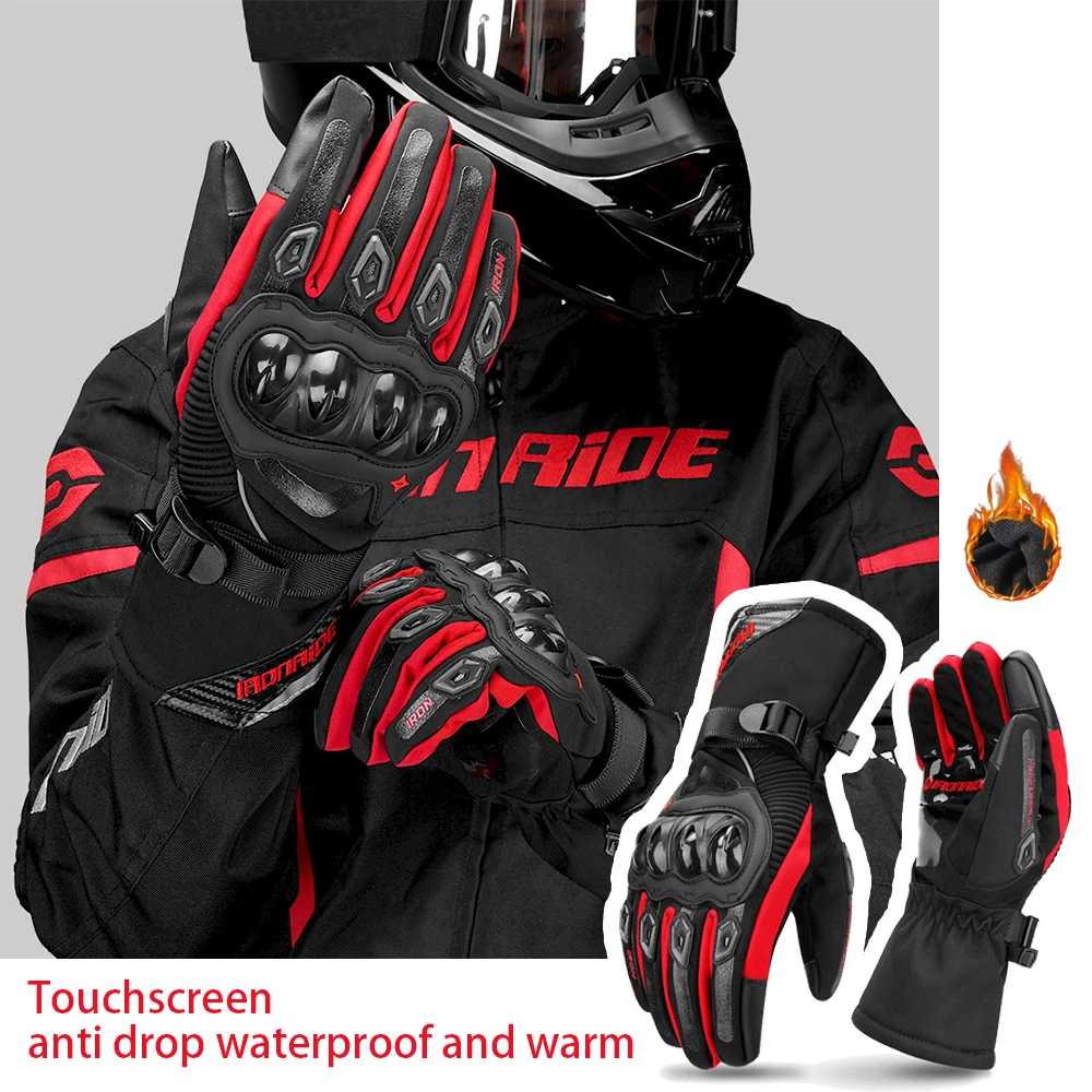 

Motorcycle Gloves Winter Warm And Waterproof Full Finger Gloves Off-road Motorcycle Touch Screen Anti Fall And Anti Slip Gloves