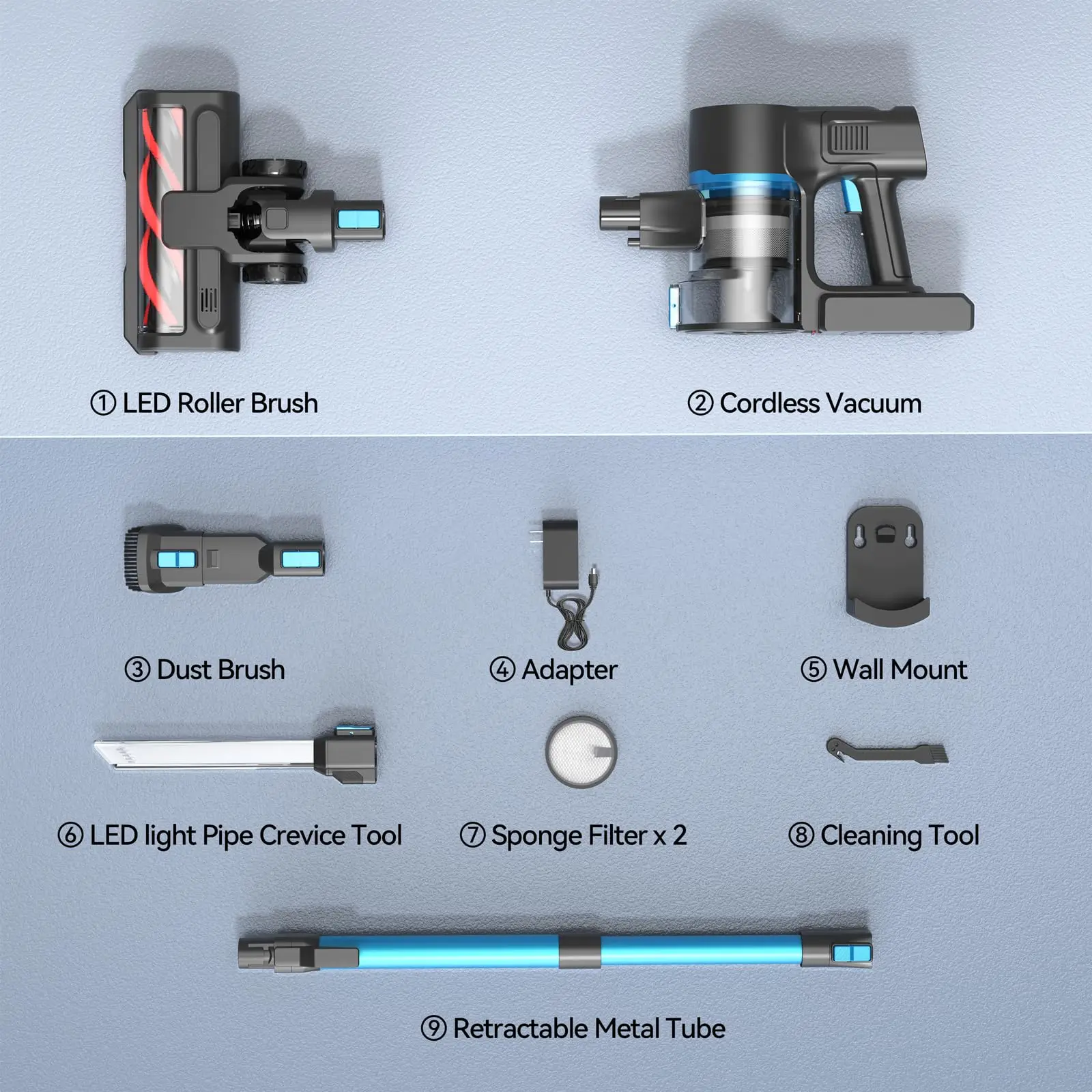 DEVOAC S11 Cordless Vacuum Cleaner, 30Kpa/350W Powerful Suction Brushless Vacuum, Lightweight Stick Vacuum Cleaner for Pet Hair