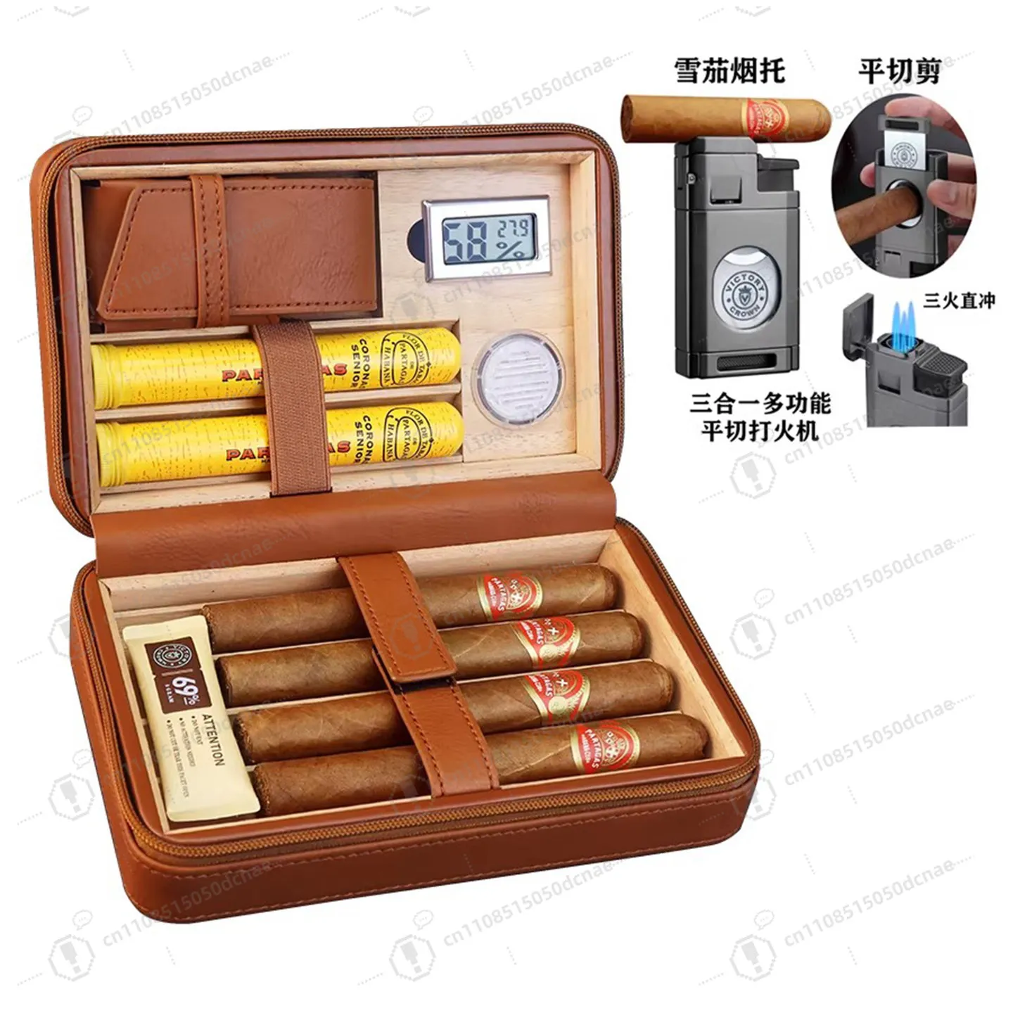 

Портативный увлажнитель для сигар немецкого качества, из кедрового дерева, дорожный чехол для сигар, аксессуары и инструменты для сигар