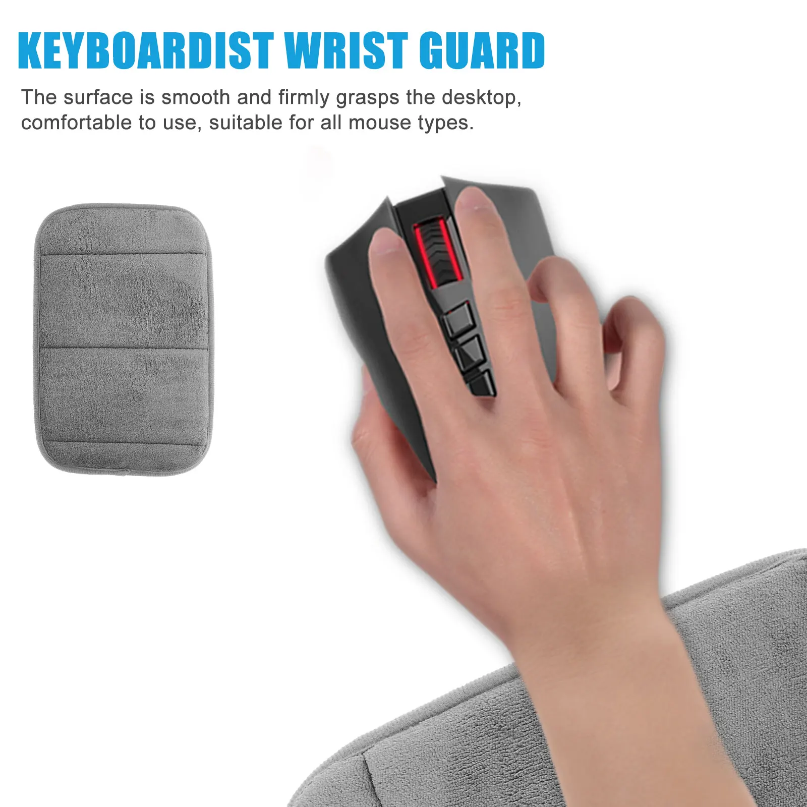 

2 Pcs Elbow Pad Keyboard Hand Holder Desk Mouse Pillow Grey Coral Fleece Office