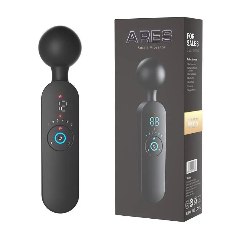 Nuevo Vibrador AV Magic Wand, Estimulador de Clítoris para Mujeres, con Calefacción, Potente Masajeador Femenino, Pantalla Digital, Recargable por USB, Juguete Sexual