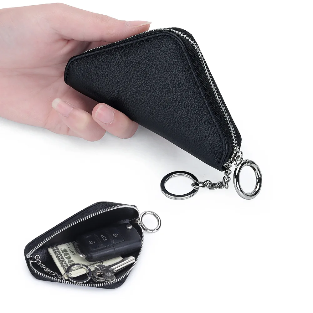 

2025 новый дизайн, треугольный брелок для ключей из натуральной кожи, универсальный автомобильный брелок для ключей, сумка из коровьей кожи, аксессуар, хит продаж, стиль