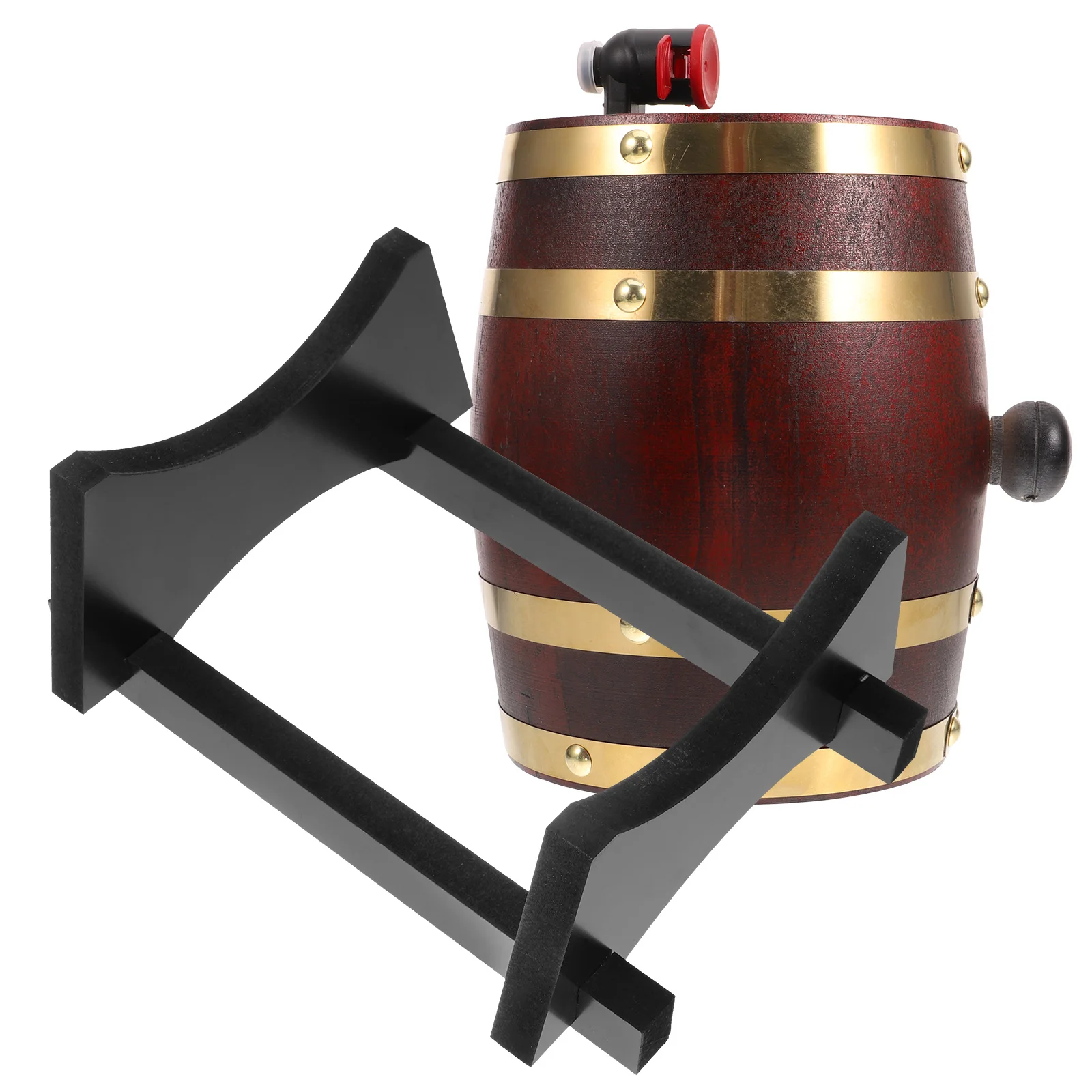 

1Set Wood Wine Barrel 1L Red Wine Holder Classic Vintage Beer Barrel Dispenser Sturdy Wooden Bucket for Bar Decor