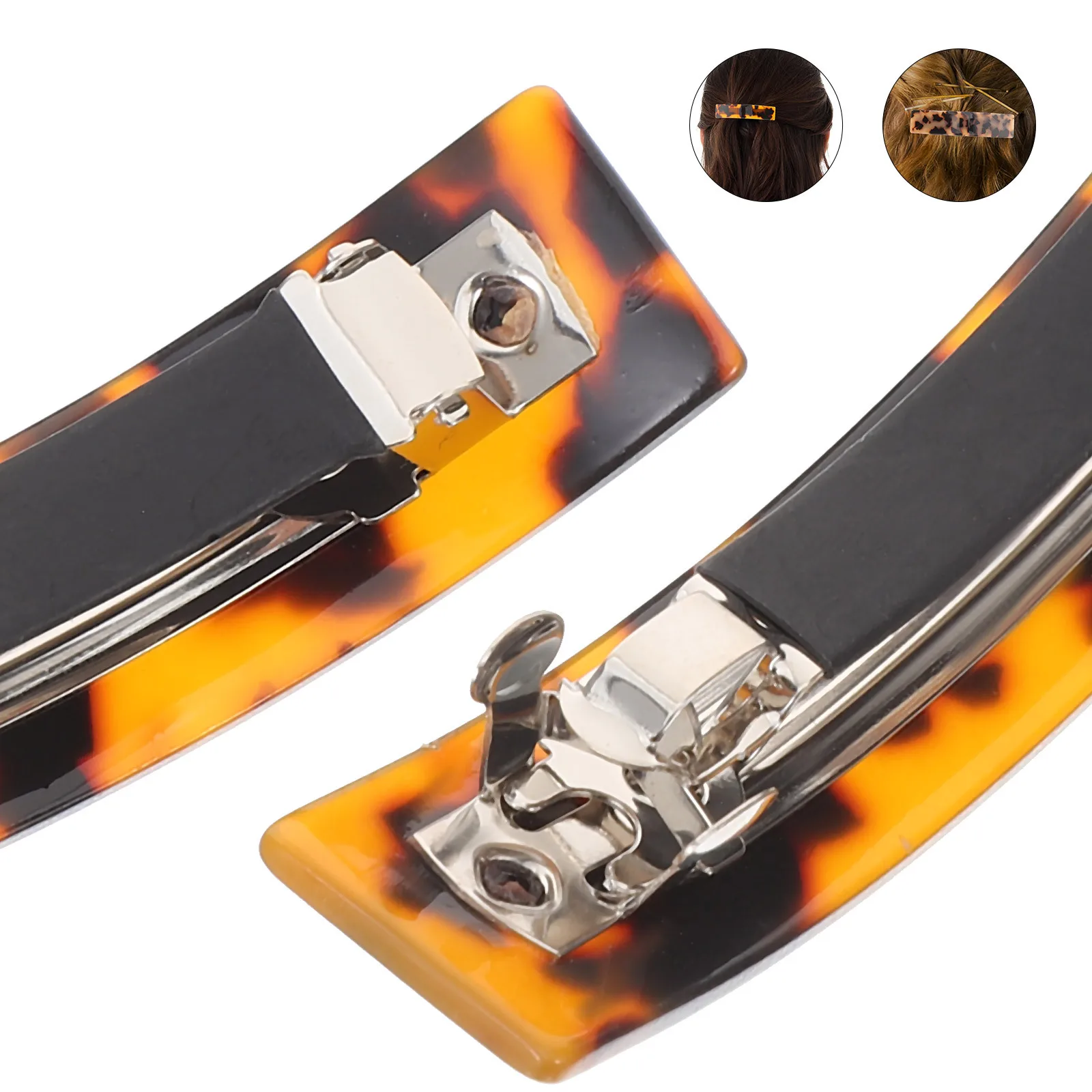 

2Pcs Spring Clips Women Hair Barrette Fashionable Styling Accessory Ponytail Elegance Hair Clip Barrettes for Women