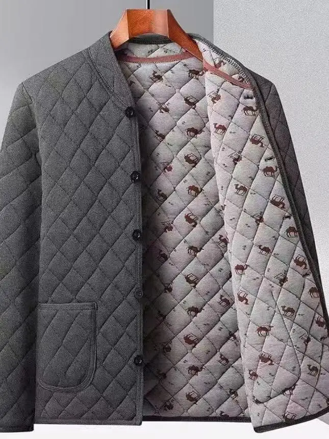 

Thiened Winter Cotton Jaet for ly Men Warmth Insulation Fce Lined Faionable Urban Sle Long Sve Stand Collar