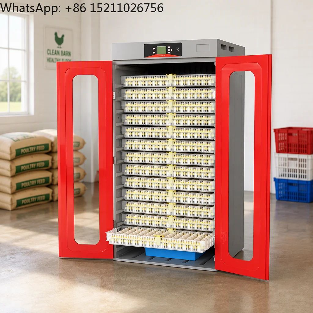 Big Industrial Fully Automatic Hatching Machine 1352 Eggs Incubator Hatcher Setter 98% Hatching PP