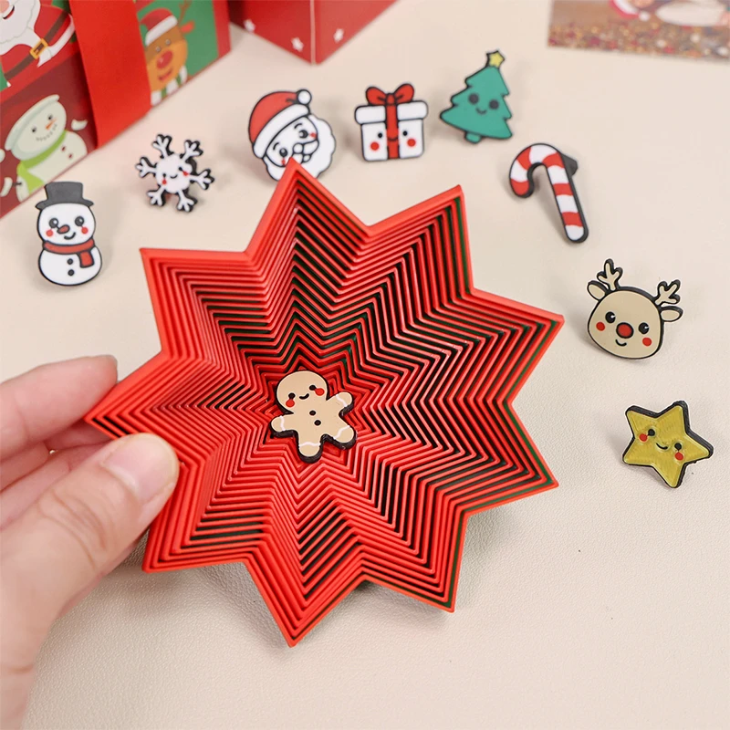 Jouet étoile Fidget de noël imprimé en 3D, Spinner à doigt, décompression, Anti-Stress, jouet cadeaux