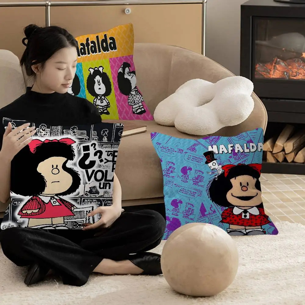 Cute Cartoon M-Mafalda Cushion Cover Pillowcase Upholstery Sofa Throw Pillow Home Decor Pillowcas