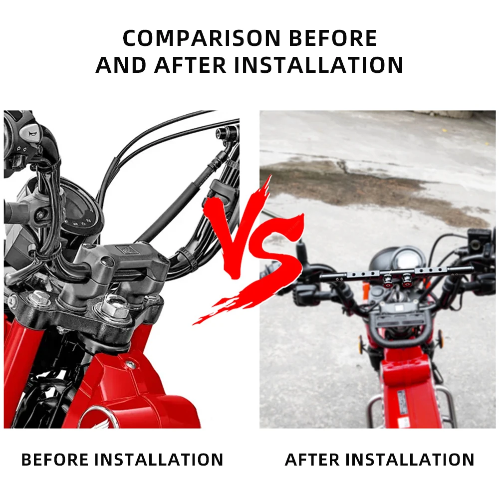 Aluminum Alloy Handlebar Balance Bar Crossbar, Motorcycle Accessories for Honda CT125 Trail 125 Hunter Cub JA65 2024