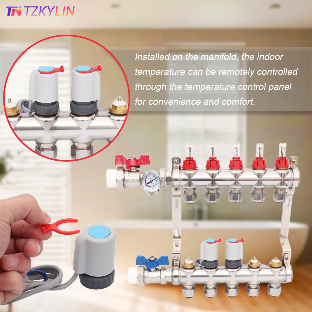 

1/5/10 шт. термопривод 230 В для коллектора подогрева пола, нормально закрытая электрическая напольная система