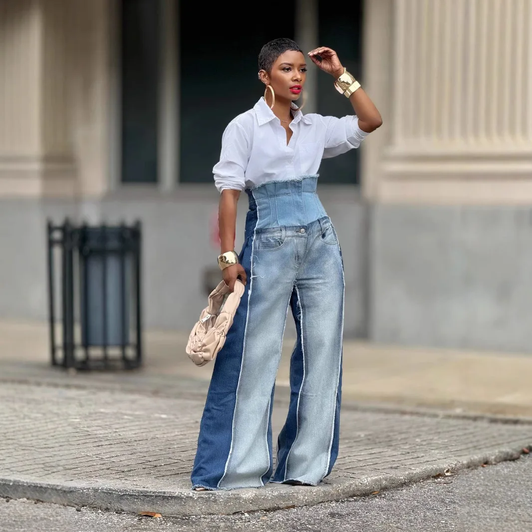 

2025 New Women's Washed High-waisted Trendy Loose Jeans Europe and America