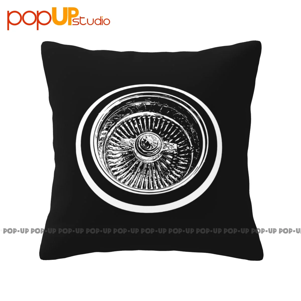 Silky Lowrider Wire Wheel Knockoff Engraved Car Show Pillowcase Throw Pillow Cover Healthy Skin Care Cushion Cover