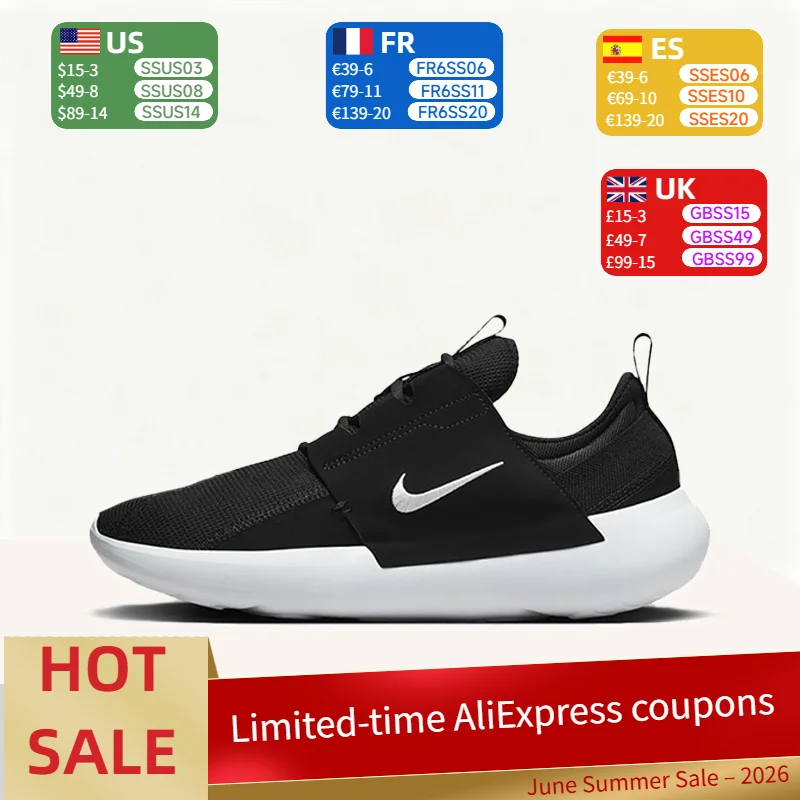 Nike E-Series AD Fashionable Breathable Comfortable Low-Top Running Shoes for Men in Black and White DV2436-006
