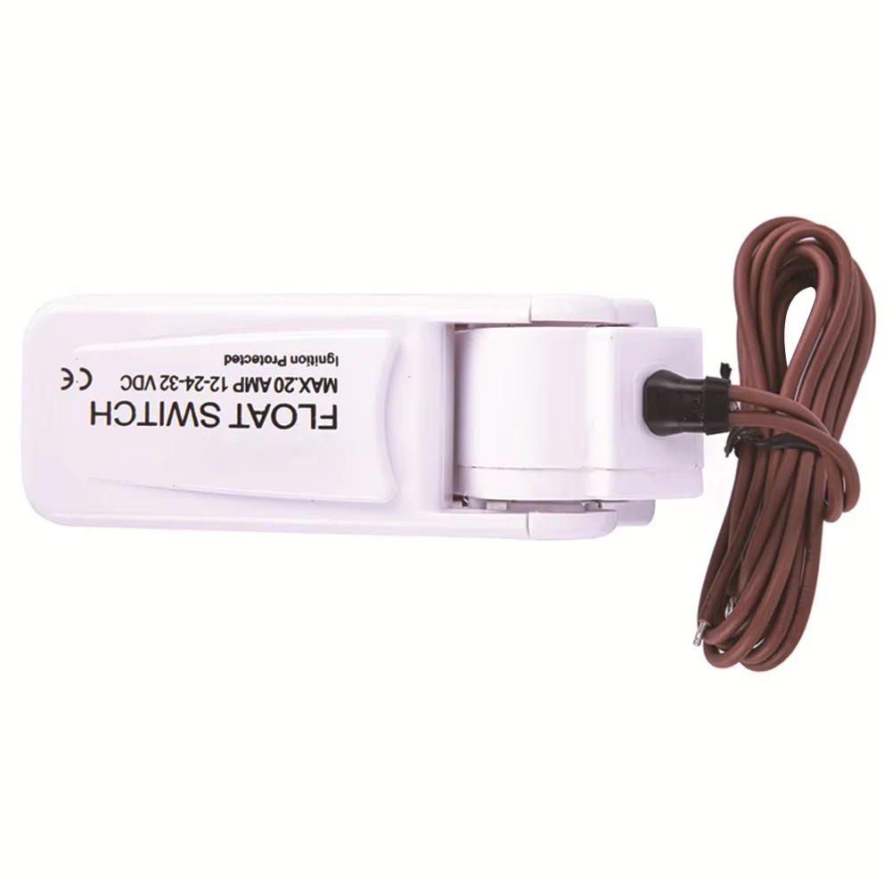 Automatic Boat Bilge Pump Float Switch Moisture Tight Seals Ignition Protected Float Switch for Bilge Pump White