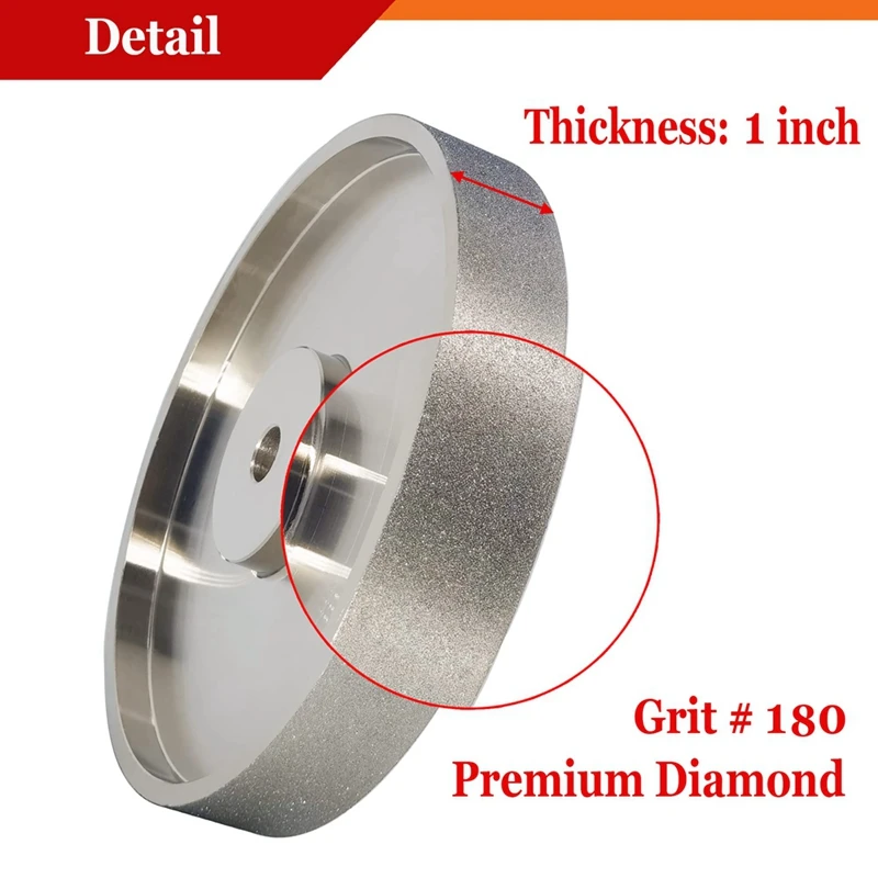 CBN Grinding Wheel,Dia 6X1inch Wide With 1/2Inch Arbor,Diamond Grinding Wheel For Sharpening High Speed Steel