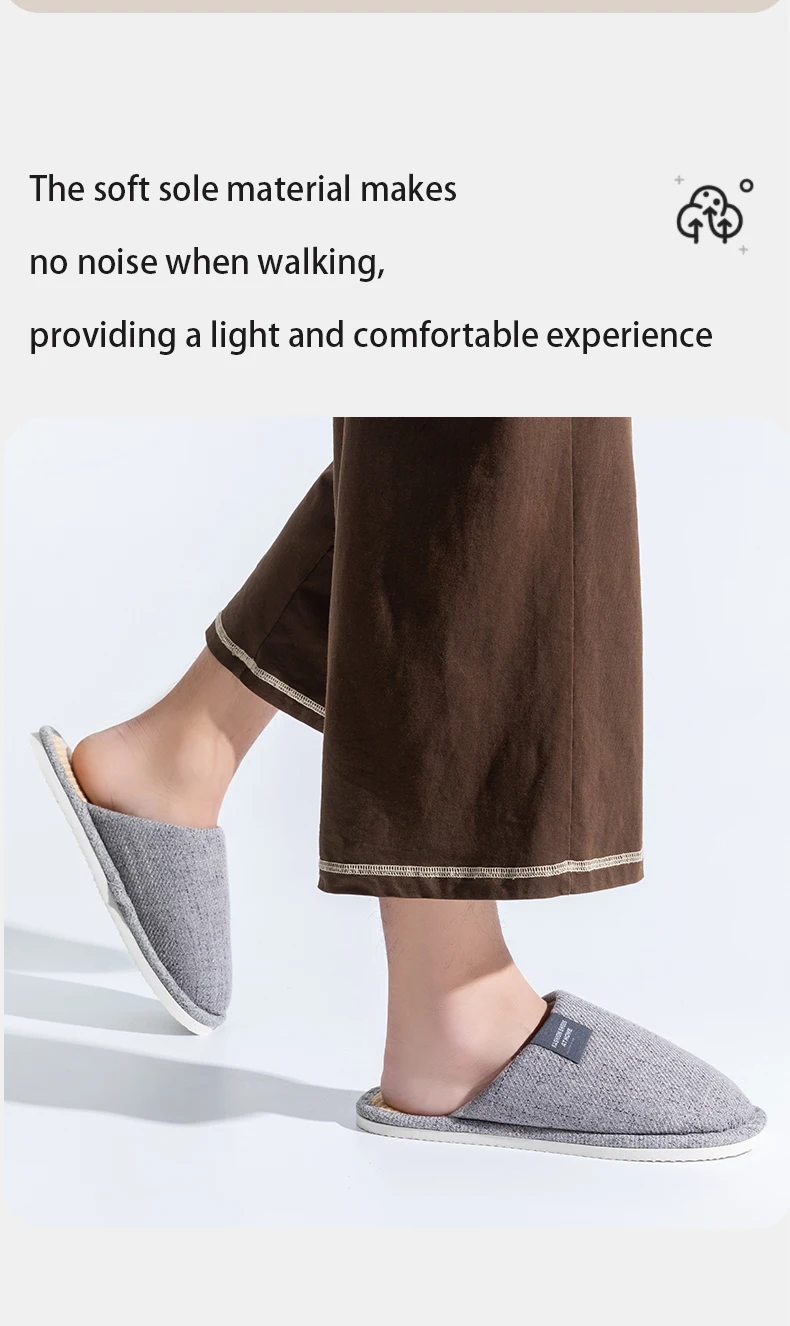 Herren-Hausschuhe aus Leinen, Rutschfeste Weiche Innensohlen, Atmungsaktiver Komfort für Frühling und Herbst, Einfaches Design mit Geschlossener Zehenpartie – Detail 8