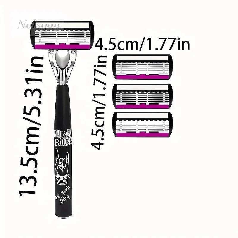 High Quality Men Safety Razor 6-Layer Germany Stainless Steel Shaving Blades Manual Shaver Replacing Cutter Head