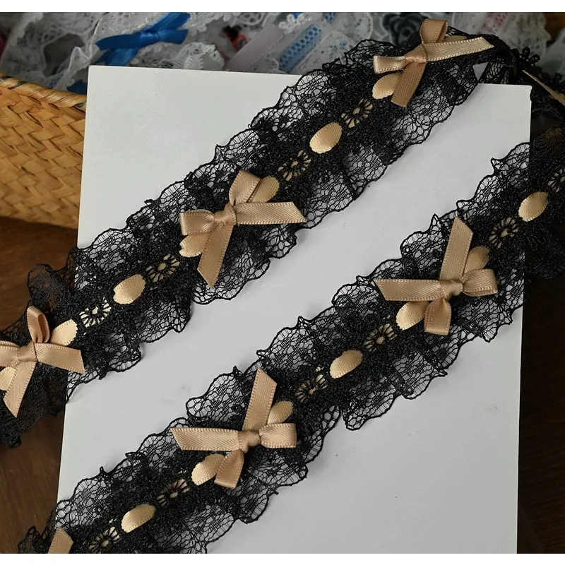 3 متر جديد رائع الراقية القوس الدانتيل ملصق اليدوية الملابس الزفاف لوليتا ملحق المواد الشريط مطوي الديكور