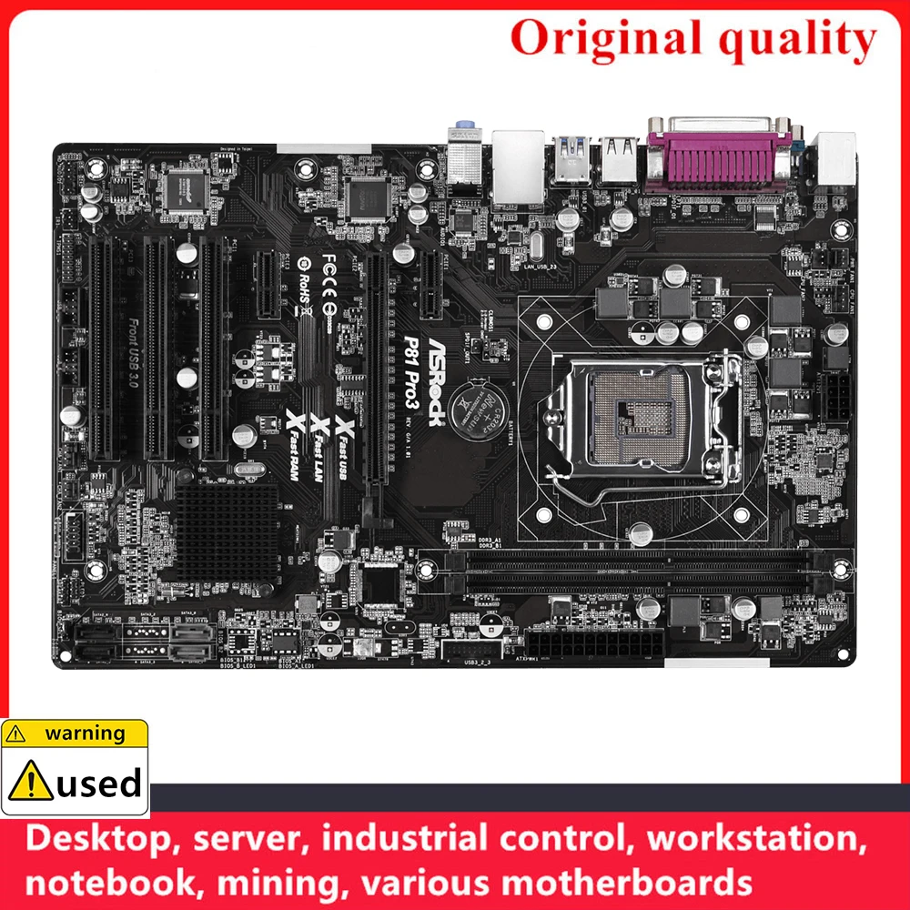 

Used For ASROCK P81 Pro3 Motherboards LGA 1150 DDR3 16GB ATX For Intel H81 Desktop Mainboard SATA III USB3.0