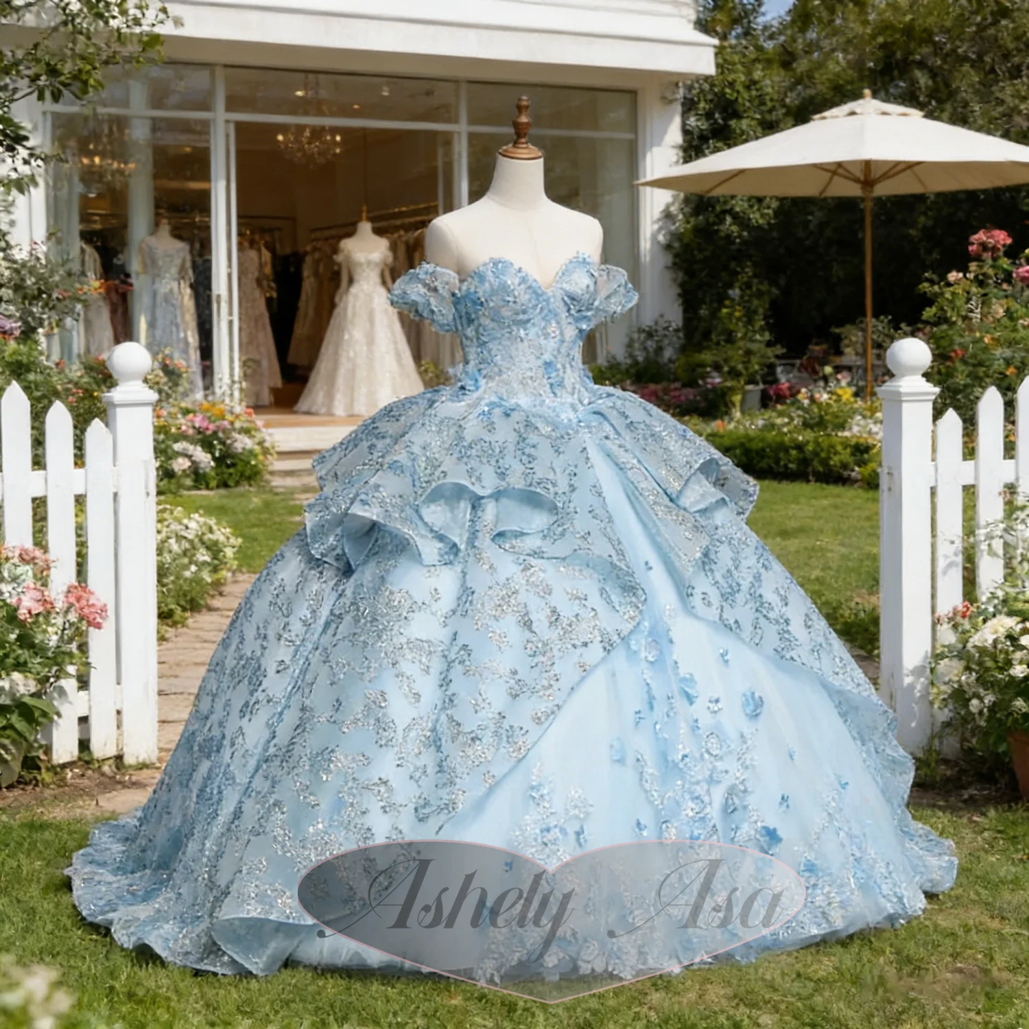 

Customized Elegant Sky Blue Quinceanera Dress For 15 16 Year Old Girl Tiered Skirt Women Prom Dress Special Occasion Wear 2026