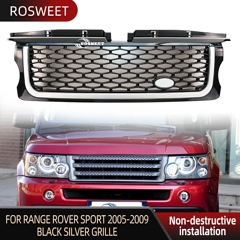 

Car Racing Grills Land Rover Range Rover Sport 2005-2009 L320 Black Silver Front Bumper Grille Car Accessories