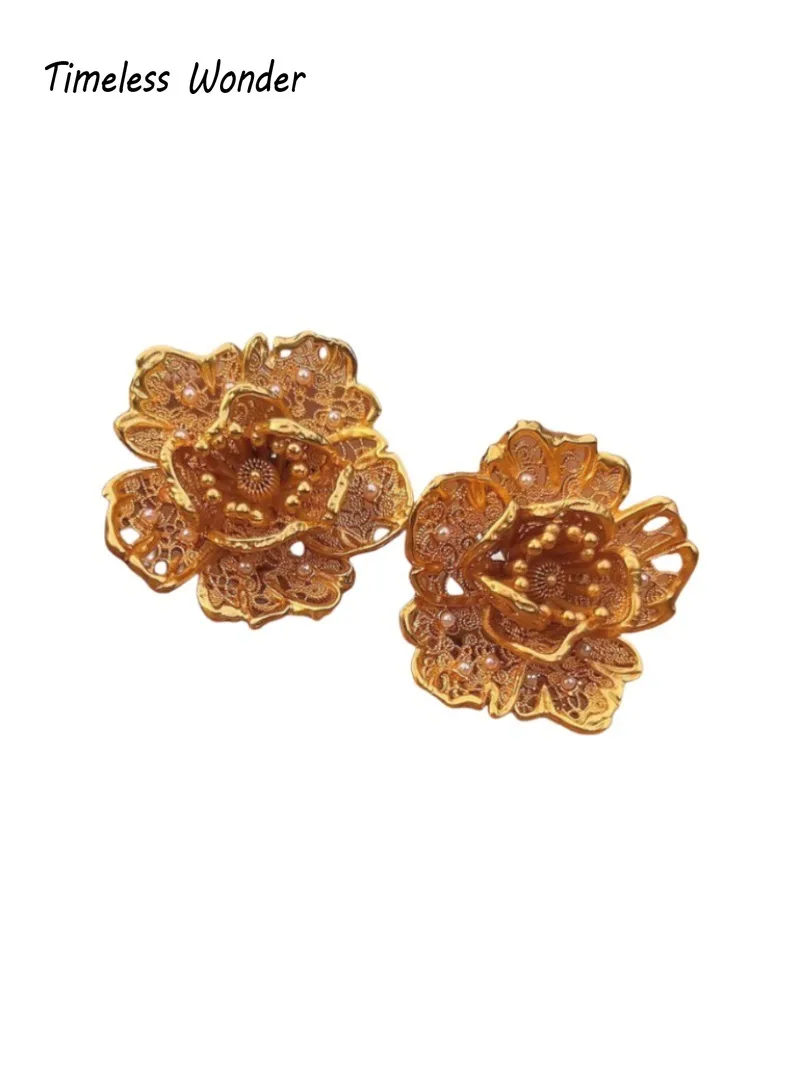 

Timeless Wonder Fancy Zircon 3D Floral Pireced Stud Earrings for Women Designer Jewelry Luxury Top Rare Gift Sweet 3612