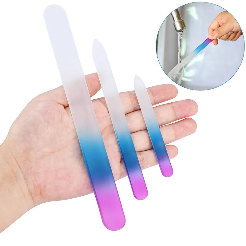 

3PCS Large Sanding Nail File Buffer Glass Nail File Gel Durable Professional UV Polish Different Sizes Manicure Gradient Tools