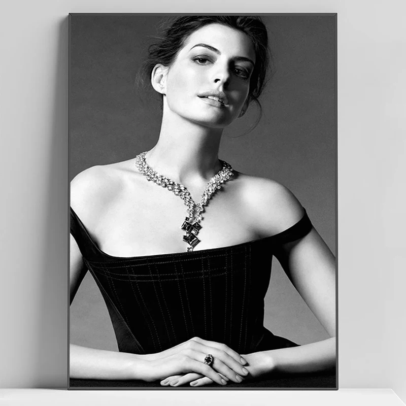 Movie Star Anne Hathaway Poster Home Decoration Pictures Room Wall Decor Painting on Canvas Decorative Paintings Art Print Decor