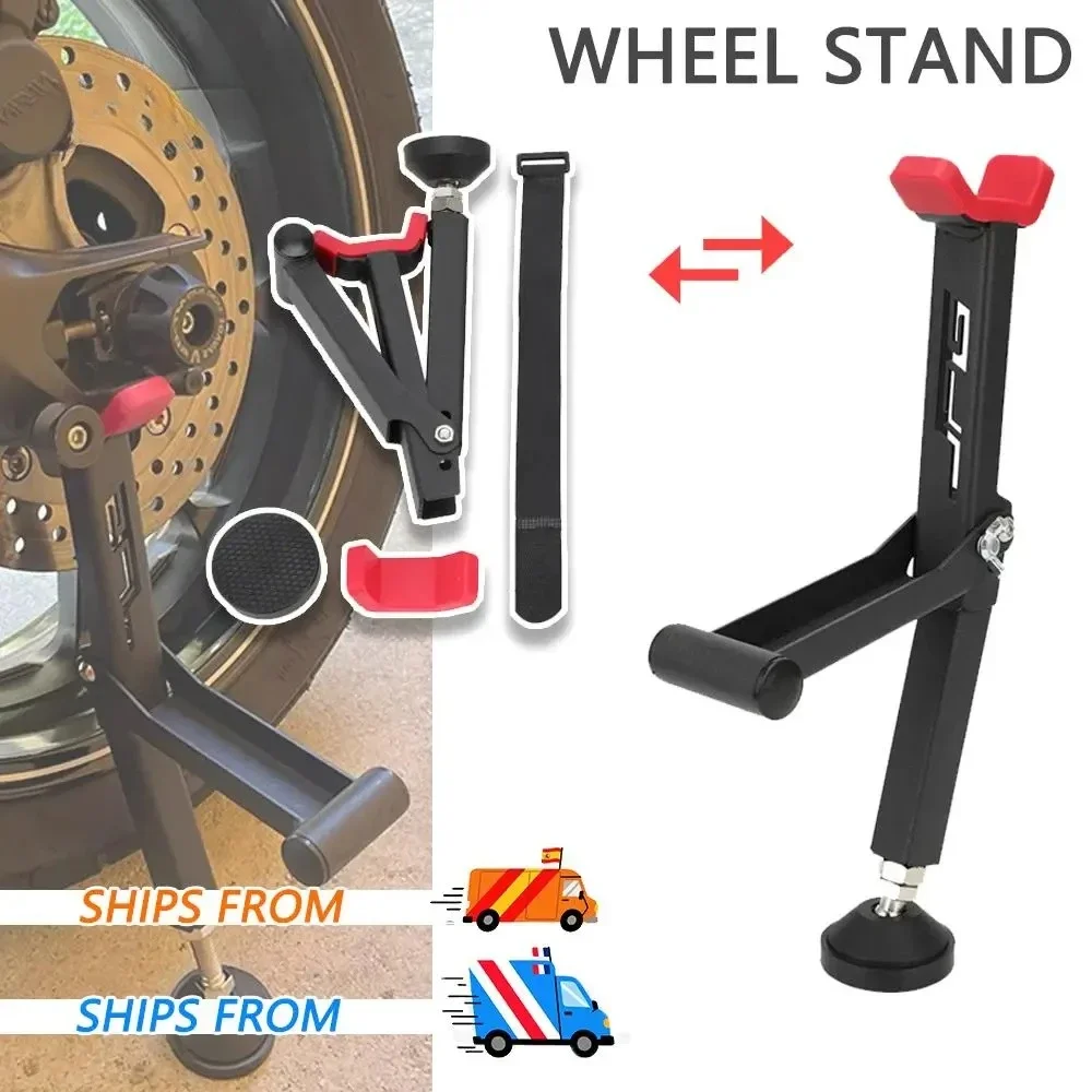 Universal Motorcycle Wheel Stand Portable Handle Single Sided Paddock Stand Front Rear Support Foldable Tire Repairing Tool Lift