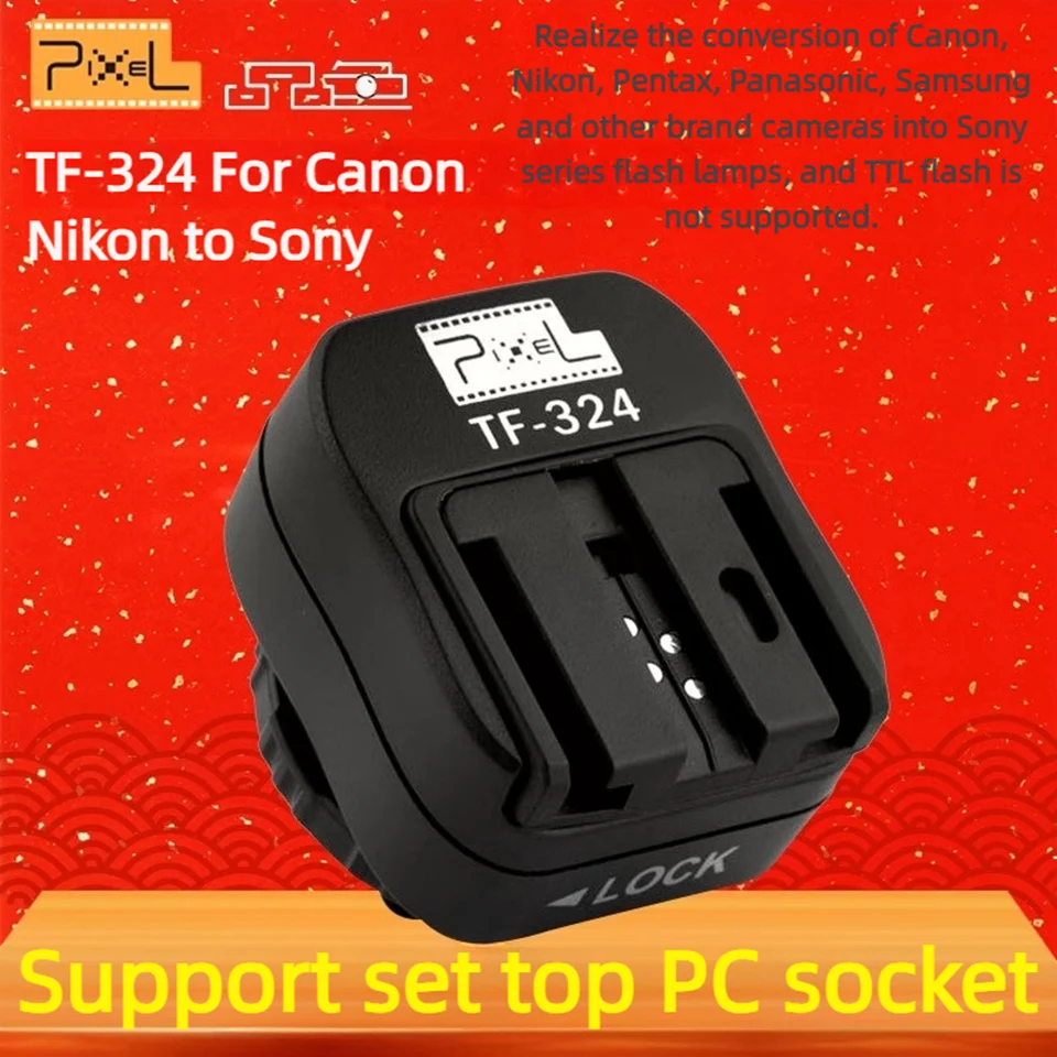 TF-324 hot shoe converter suitable transfer adapter for Canon Nikon Pentax Panasonic Samsung SLR cameras to Sony A-series flash