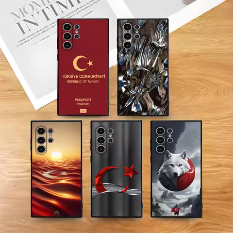 Turkey Flag Passport Phone Case For Samsung S Series S21 S22 S23 S24 S25 FE Plus Ultra TPU Soft To Skin-friendly Case