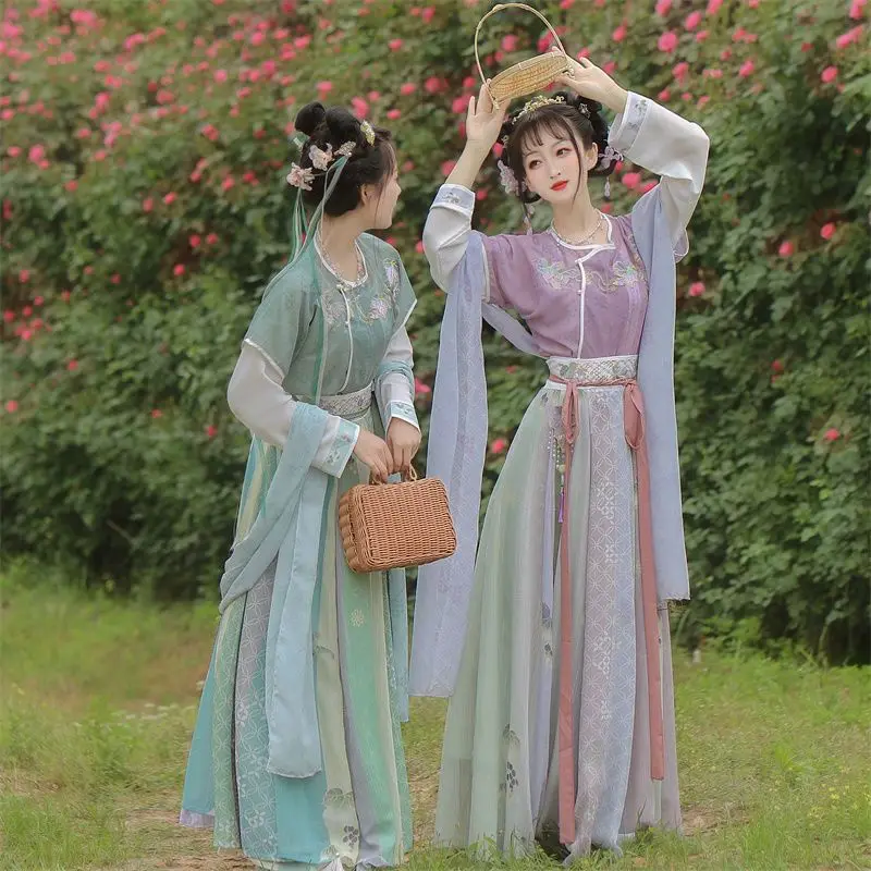 

Elegant Chinese Hanfu Dress Women Ancient Traditional Hanfu Fairy Cosplay Costume Purple Blue Green Hanfu Performance Dress