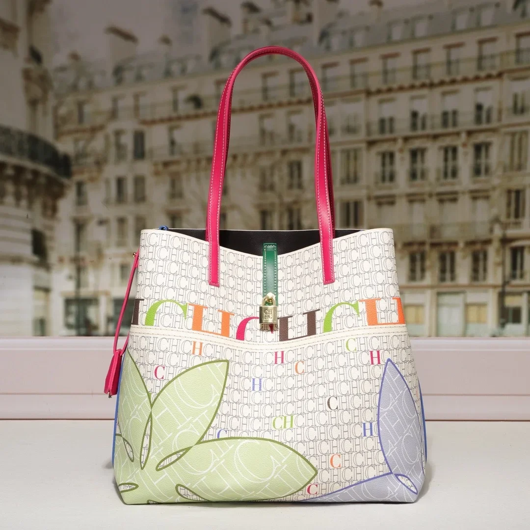

New Letter Printing Multi-Color Exquisite Large Capacity Women's Handbag Lightweight Luxury Commuting Women's Work Handbag