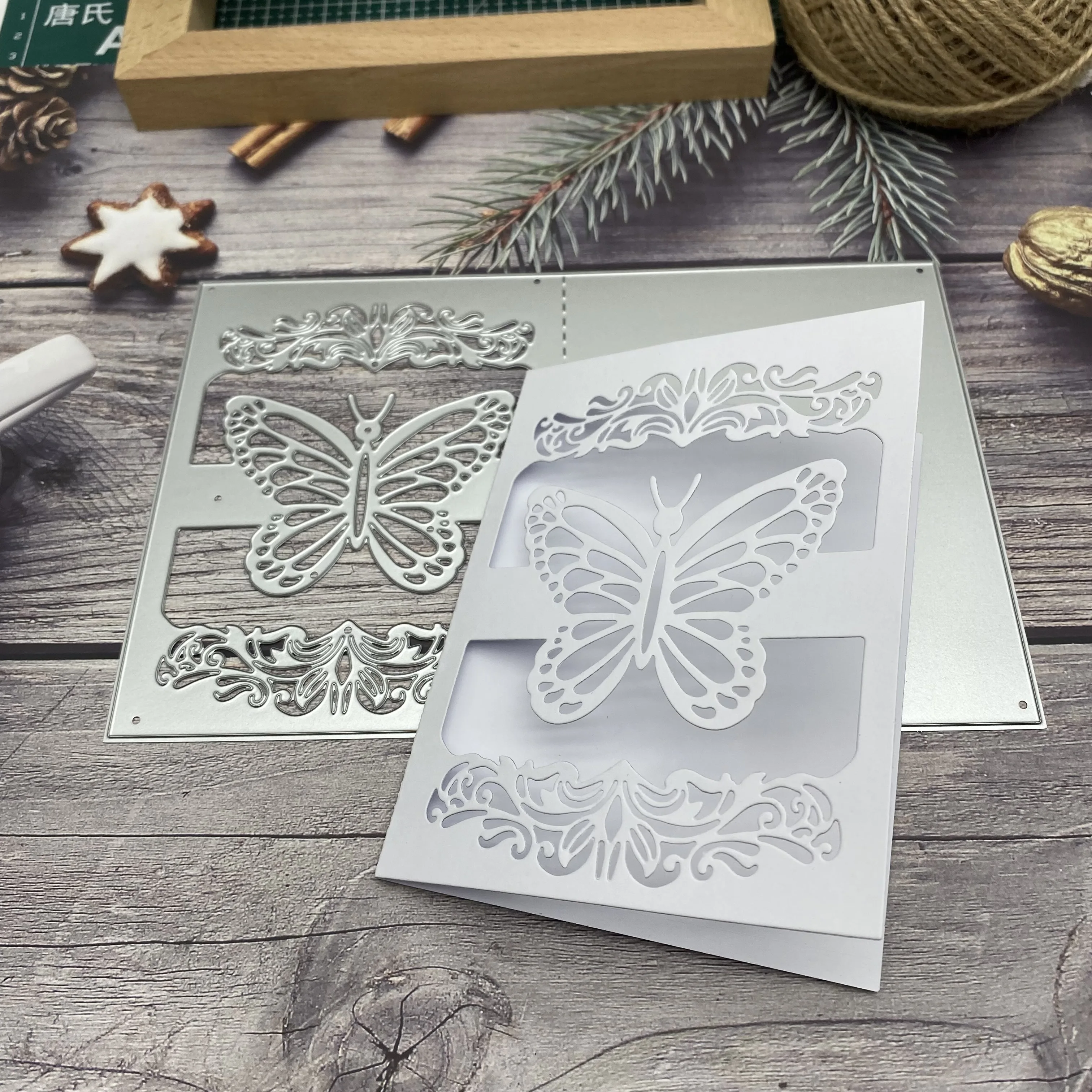 Invitation Card Metal Cutting Dies Openwork Lace Flower Butterfly Stencil Template DIY Holiday Wedding Greeting Card 2023 New