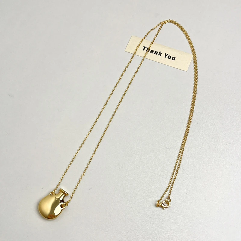 Simple Novelty Metal Small Vase Pendant Necklace Women's Sweet Cool Chili Style Long Stacked Jumper Chain Jewellery Accessories image 5