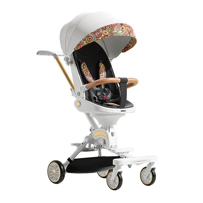 Foldable Stroller Newborn Baby Two-way Swivel Seat High Landscape Lightweight Travel Stroller Shock Absorption Baby Stroller