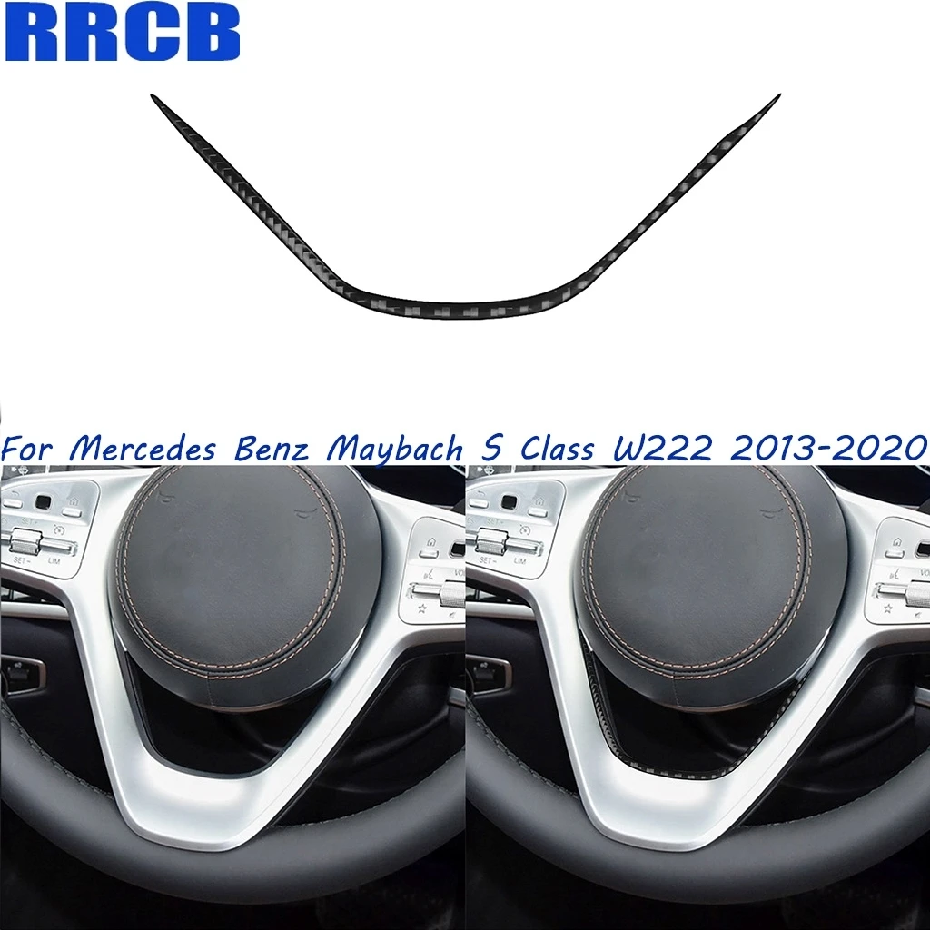 

For Mercedes Benz Maybach S Class W222 2013-2020 Driver Wheel Decorative Chin Carbon Fiber Interior Sticker Car Accessories Trim