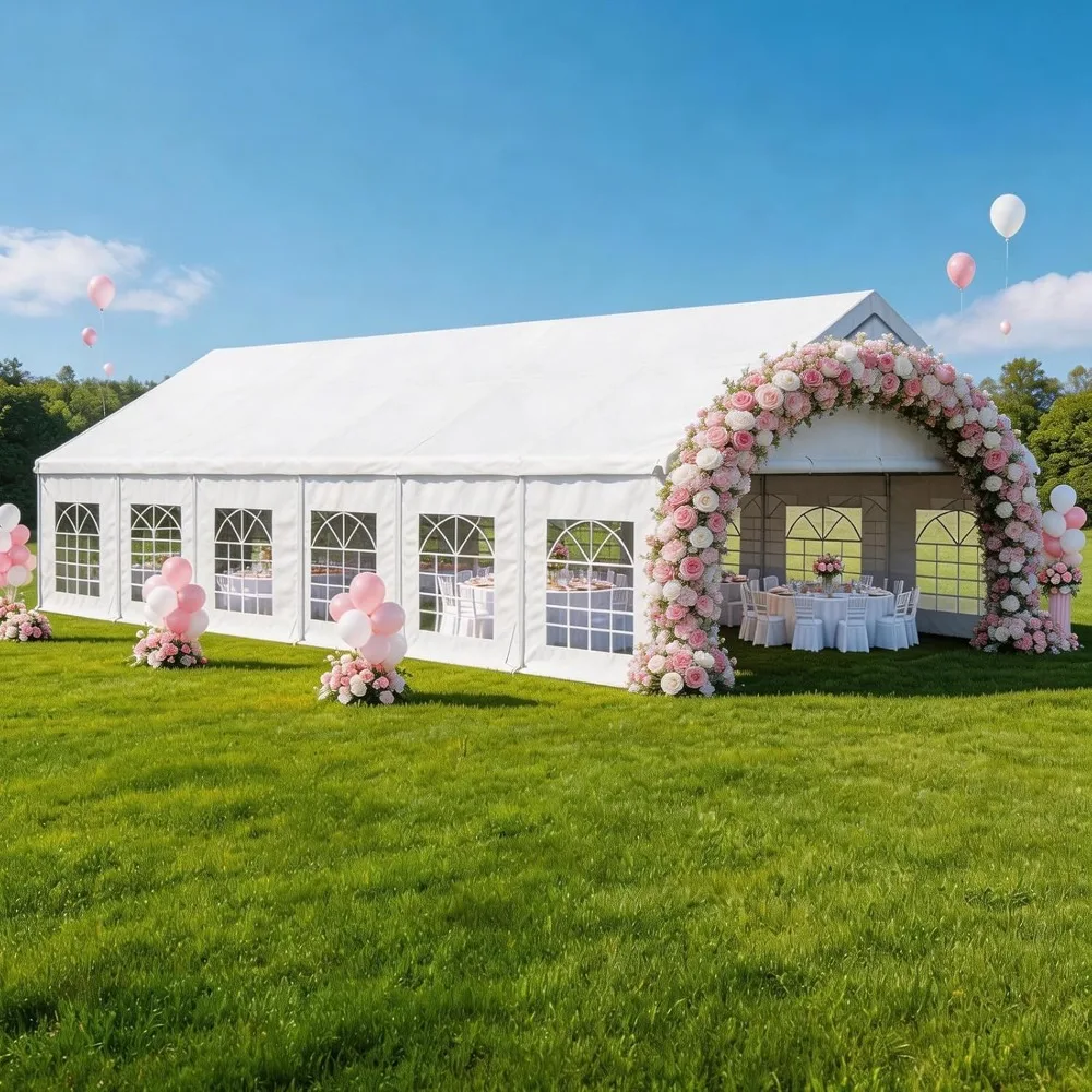 

20x40ft Party Tent with Removable Sidewalls, Heavy Duty Party Canopy Waterproof Outdoor Event Tent for Wedding,, Customized