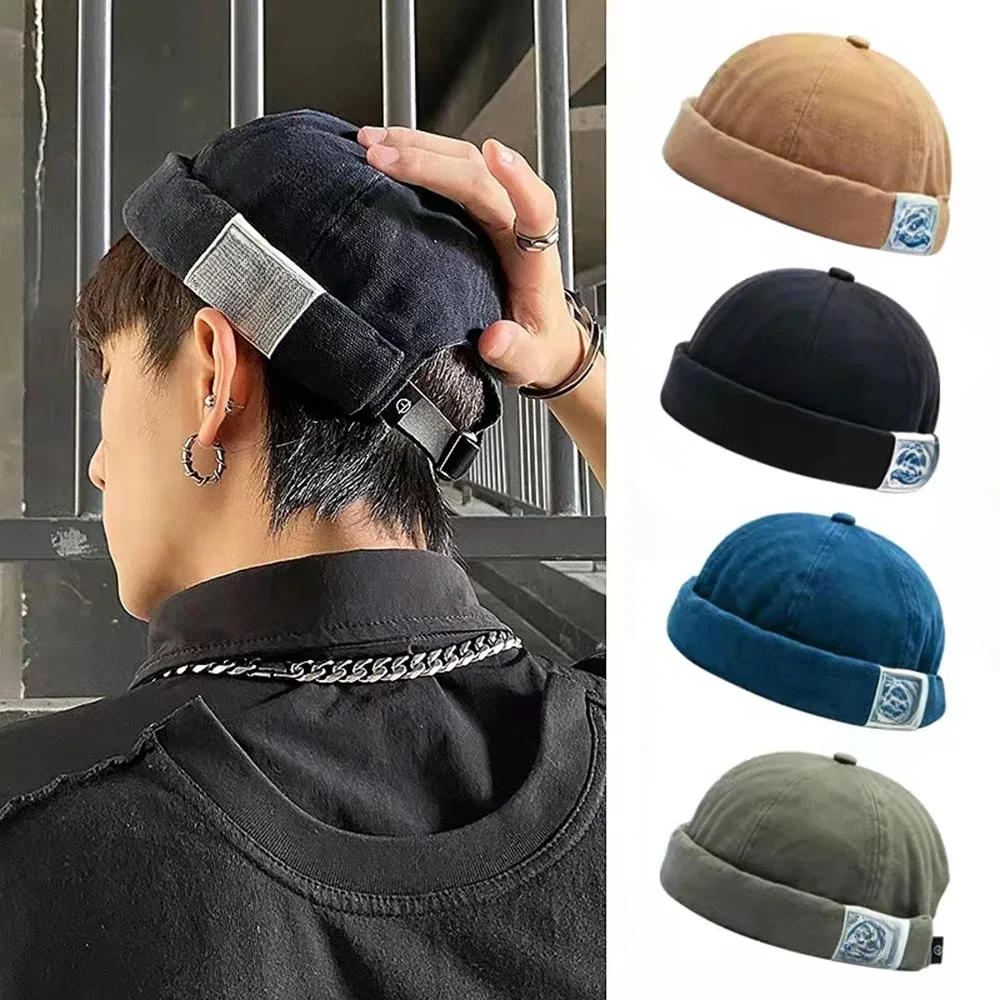 موضة القطن Brimless قبعة الرجال النساء الرجعية Skullcap البطيخ دوكر قبعة الشارع الهيب هوب دون قناع الصيف في الهواء الطلق قبعة Gorras